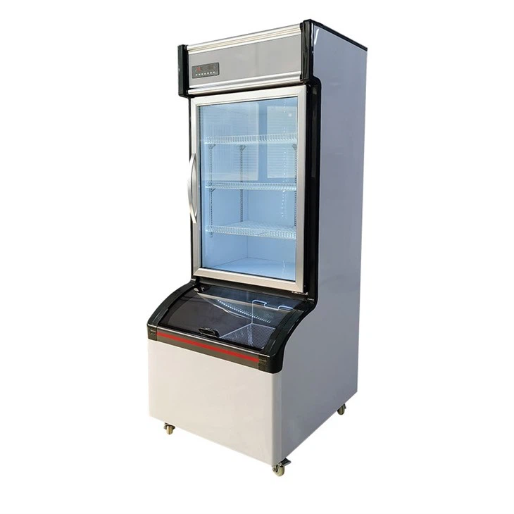 Supermarket Display Chiller Ice Cream Freezer Glass Door Cooler